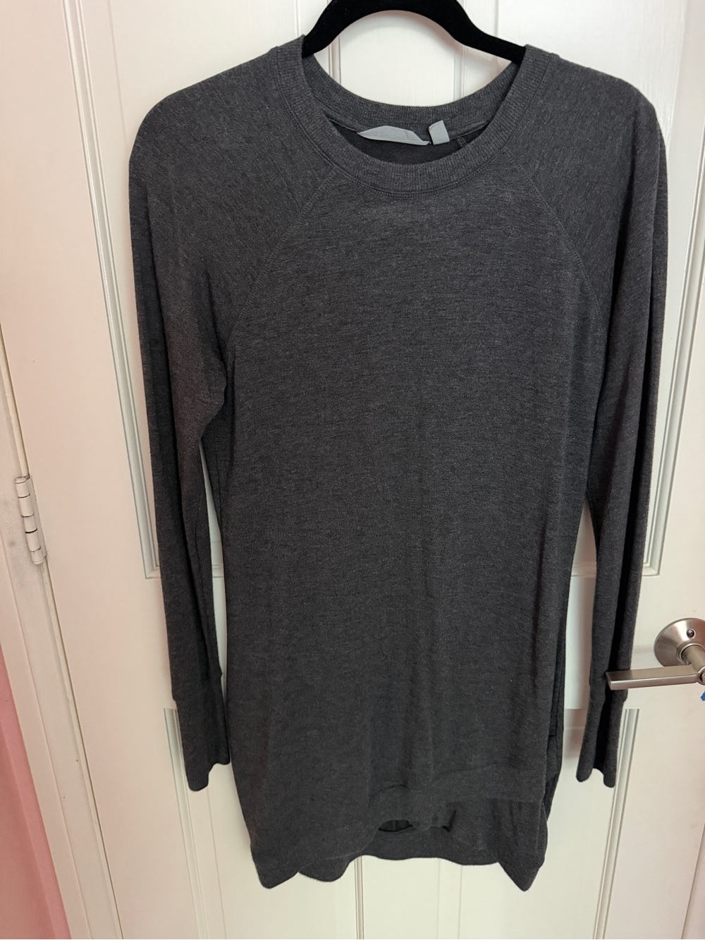 Athleta Charcoal Crewneck Long Sleeve Casual Dress